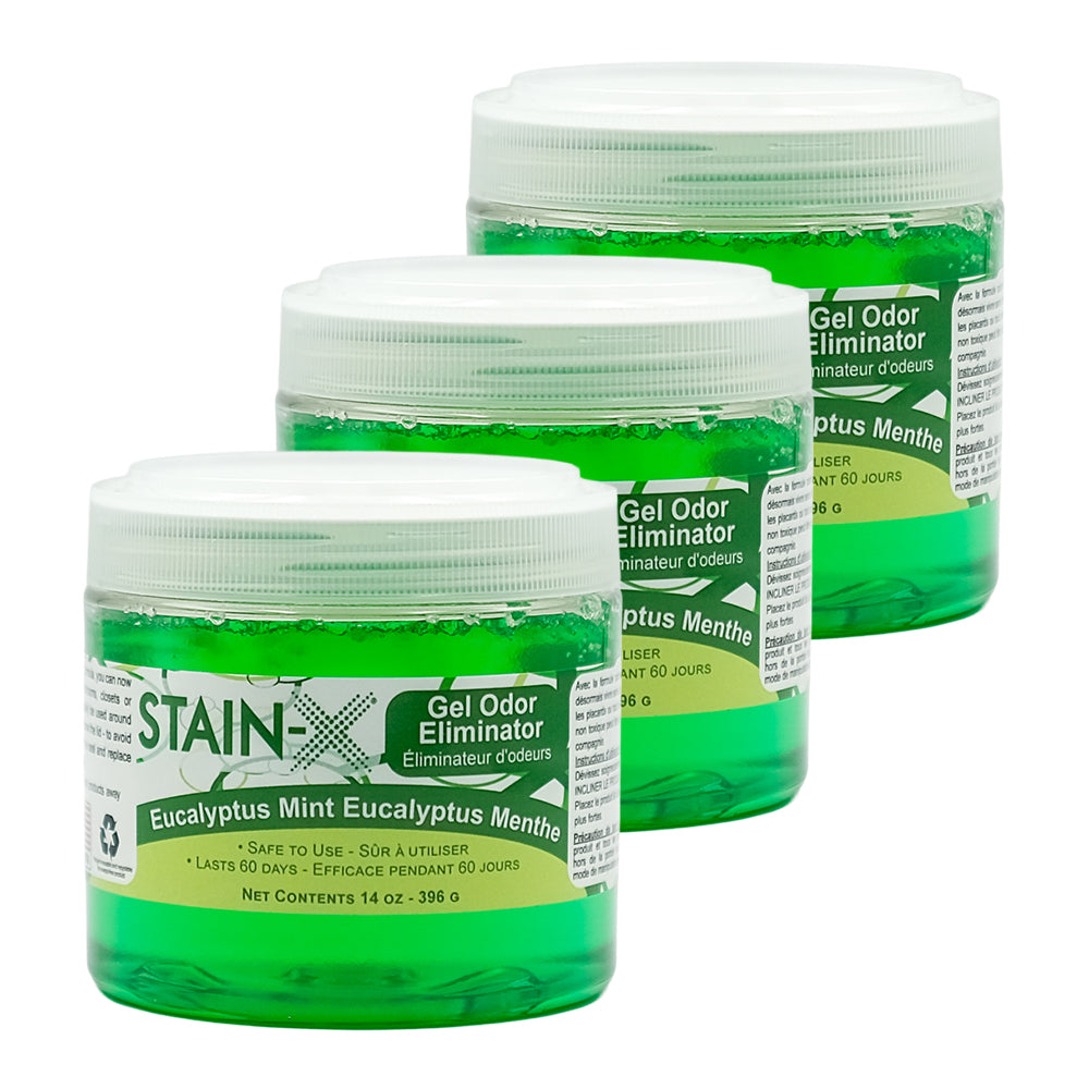 Stain-X Gel Odor Eliminator 14 oz Eucalyptus Mint 3 pk