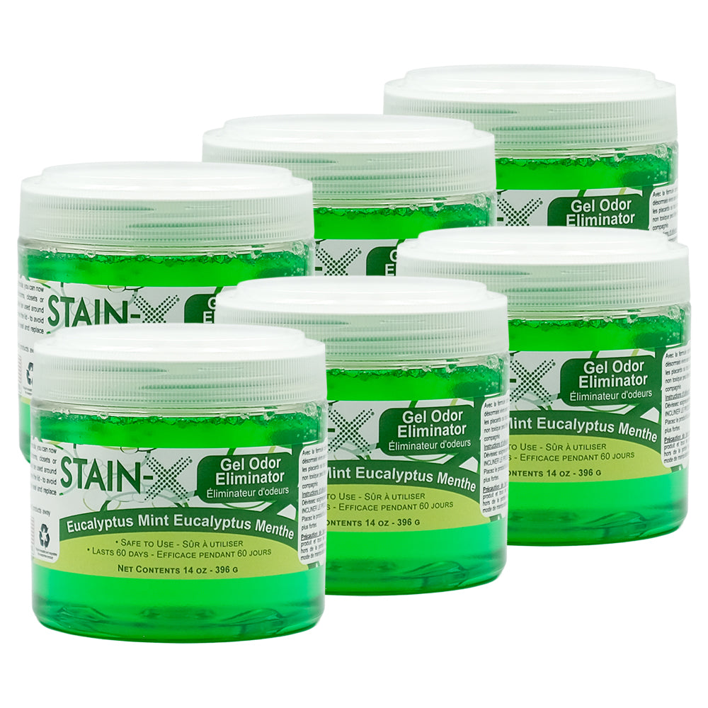 Stain-X Gel Odor Eliminator 14 oz Eucalyptus Mint 6 pk