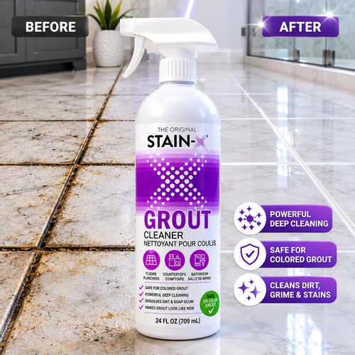 Stain-X Grout Cleaner Before-After Graphic